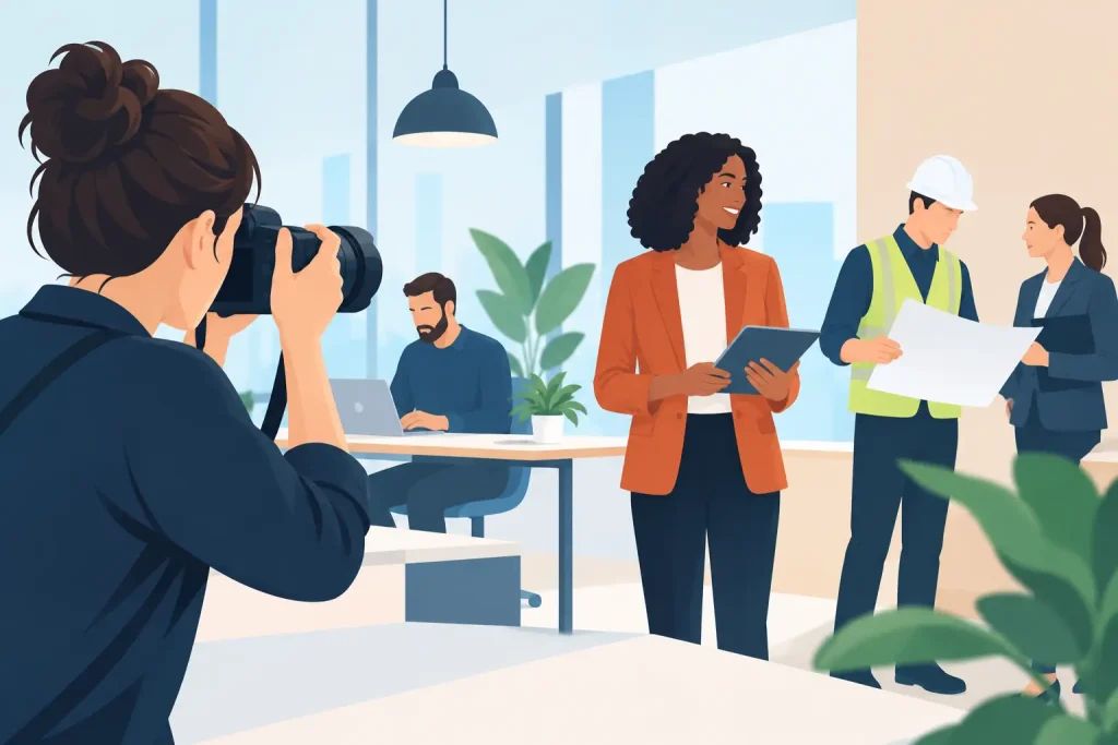 Photographier les métiers en entreprise avec justesse