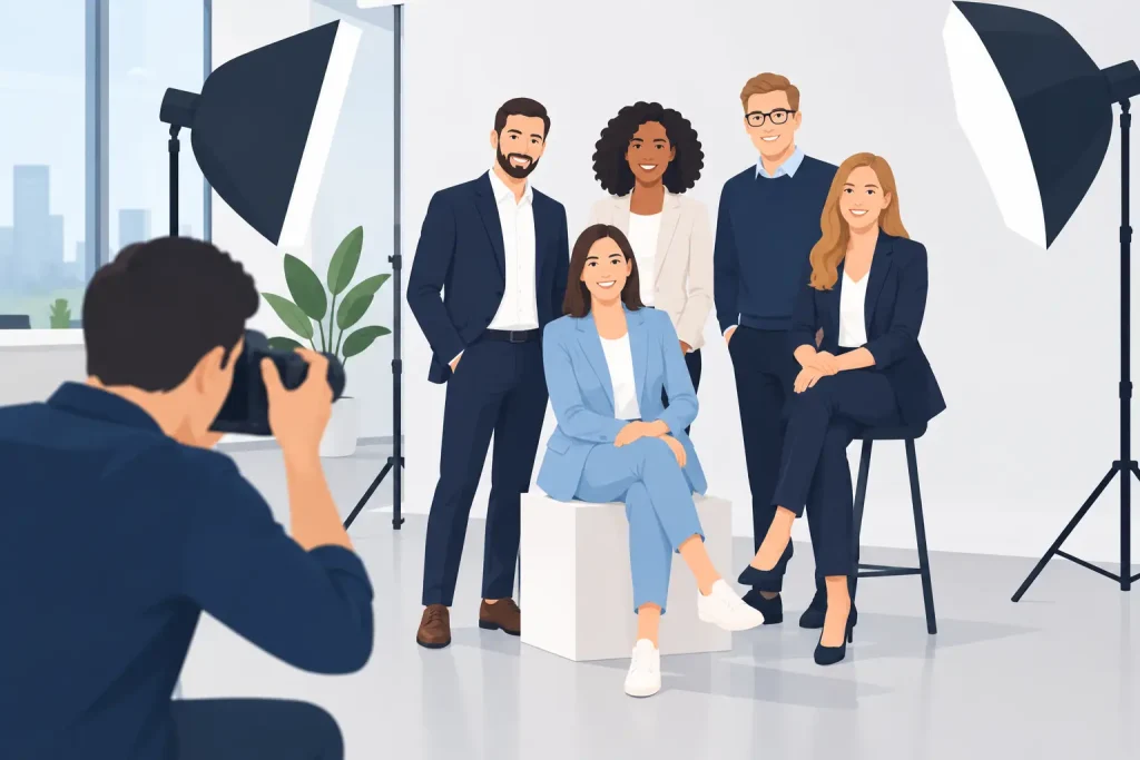 Préparer une séance photo équipe entreprise